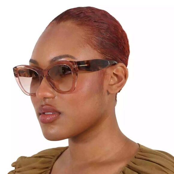 Tom Ford Cara FT0940 72G Sunglasses Transparent Pink/Havana Frame, Brown Lenses - Picture 3 of 10